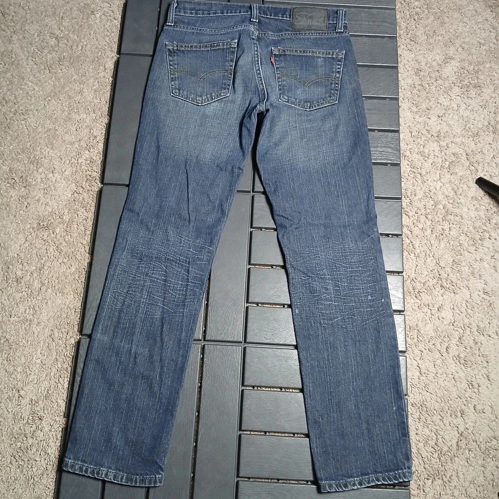 Levis Jeans Mens 30x30 Blue 511 Slim Fit Dark Wash Denim Casual Pocket Logo Work